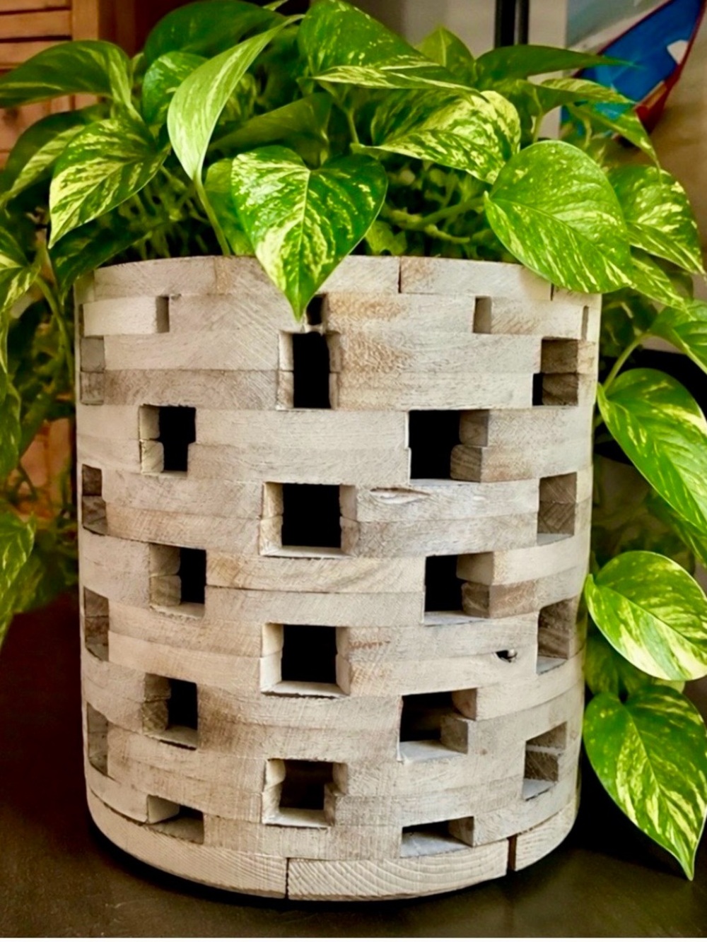 Beautiful wooden planter